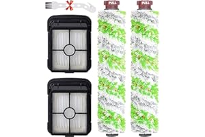 TABLENCO for Bissell CrossWave Pet Pro 2306A CrossWave 1785 Series Replacement Parts 2 Pack 2460 Multi-Surface Pet Pro Cleaner Brush Rolls Tangle-Free+2 Pack 1866 Vacuum Filters Part 1613568 1608684
