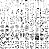 BASIFA 77 Sheets Temporary Tattoos for Women Men Realistic Lion Wolf Owl Snake view 2