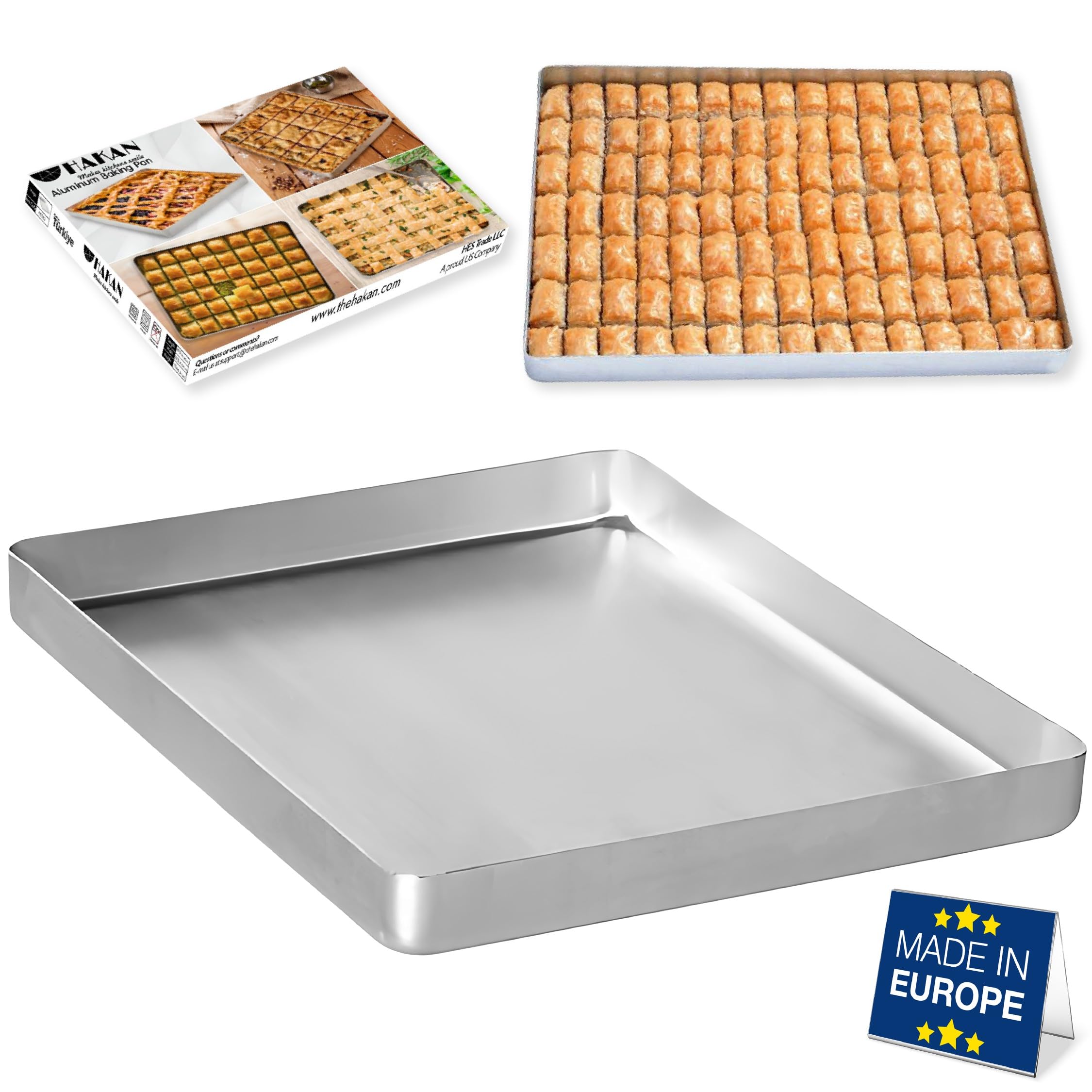 Photo 1 of (used)(scratches on it) Hakan Aluminum Half Sheet Baking Pan 14x18-inch, 2.2lbs Weight, Thick Rust-Free Bakeware, Wrap Resistant Food Grade Aluminum 