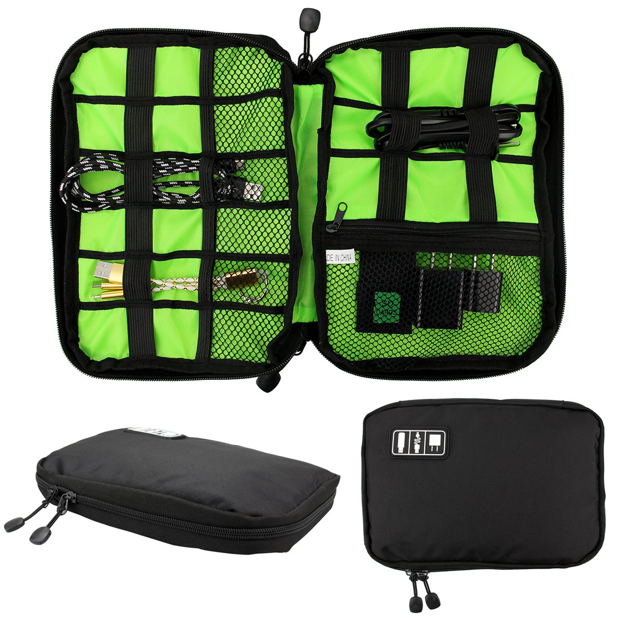 RRunzfon Cable Organizer , Electronics Accessories Travel Bag, Hard Drive Case for USB ,Phone Charger, Charging Cable, Power Bank carry case