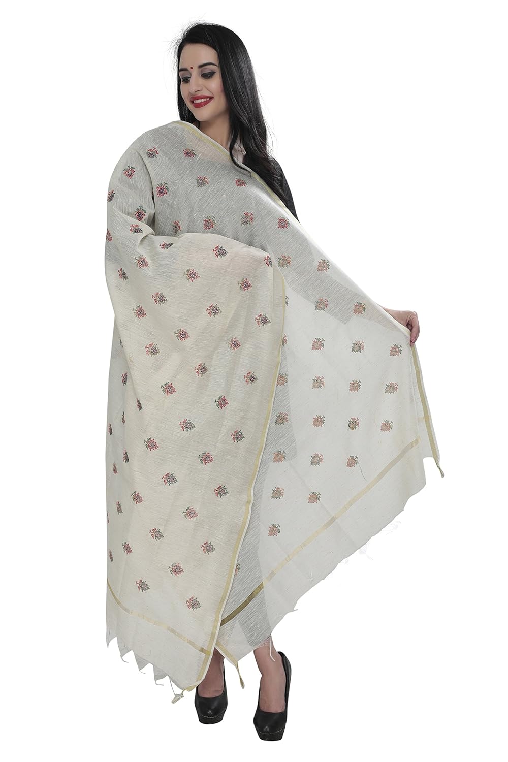 devam women's dupatta(rc-2165_off white/pink_free size)