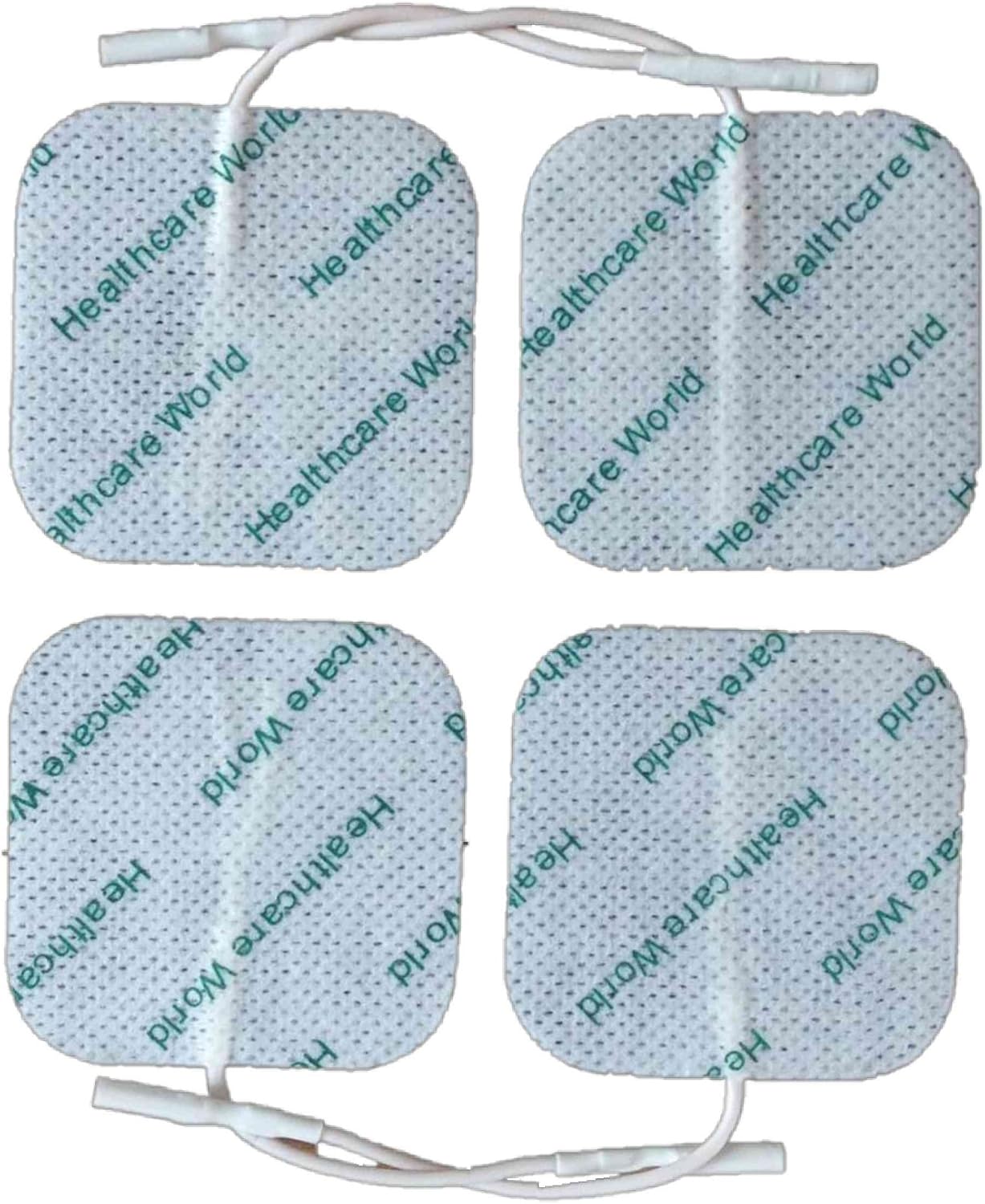Healthcare World Pack of 4 Reusable Tens Electrode Pads 5cm x 5cm