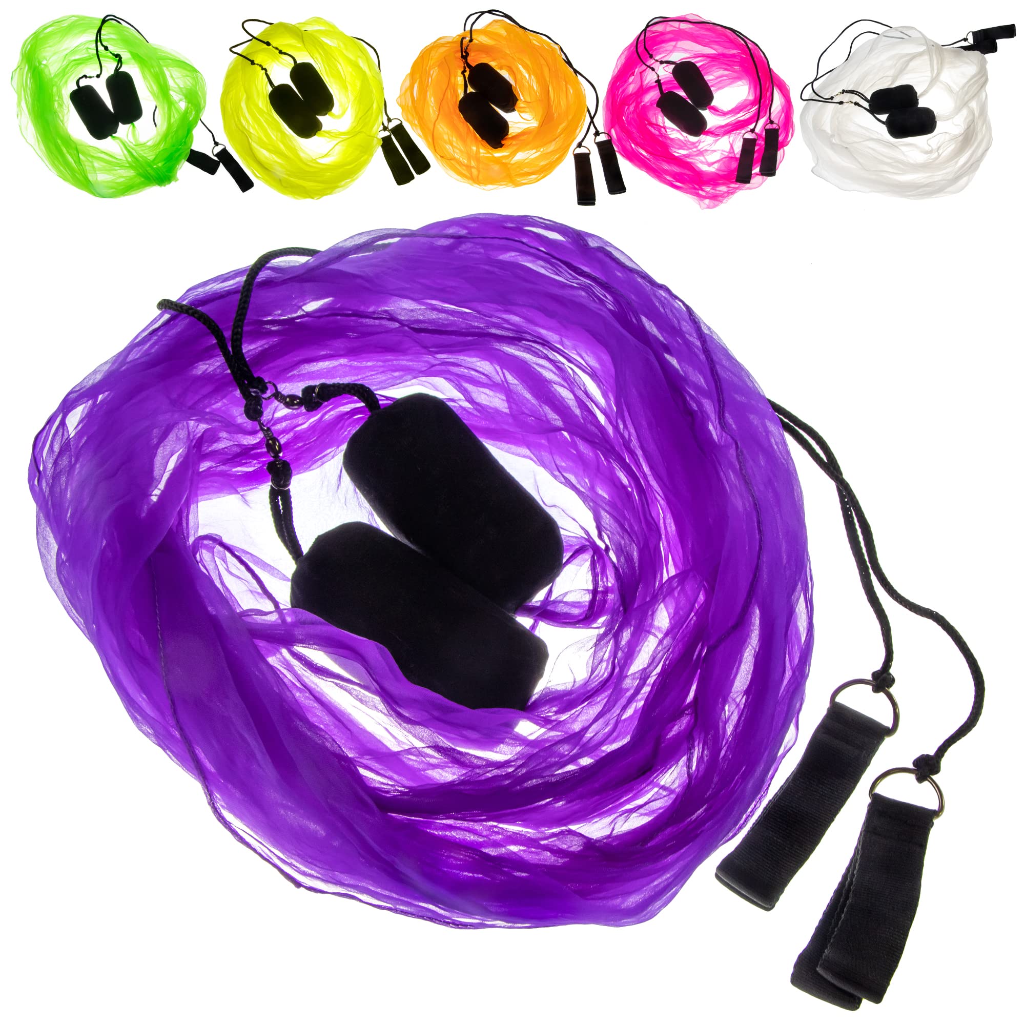 Juggle Dream Scarf Flag POI Set - Practice Juggling Spinning Poi Soft Heads Spiral Pois Exercise Kit with Learning Video - Suitable for Beginners and Professionals (Purple)