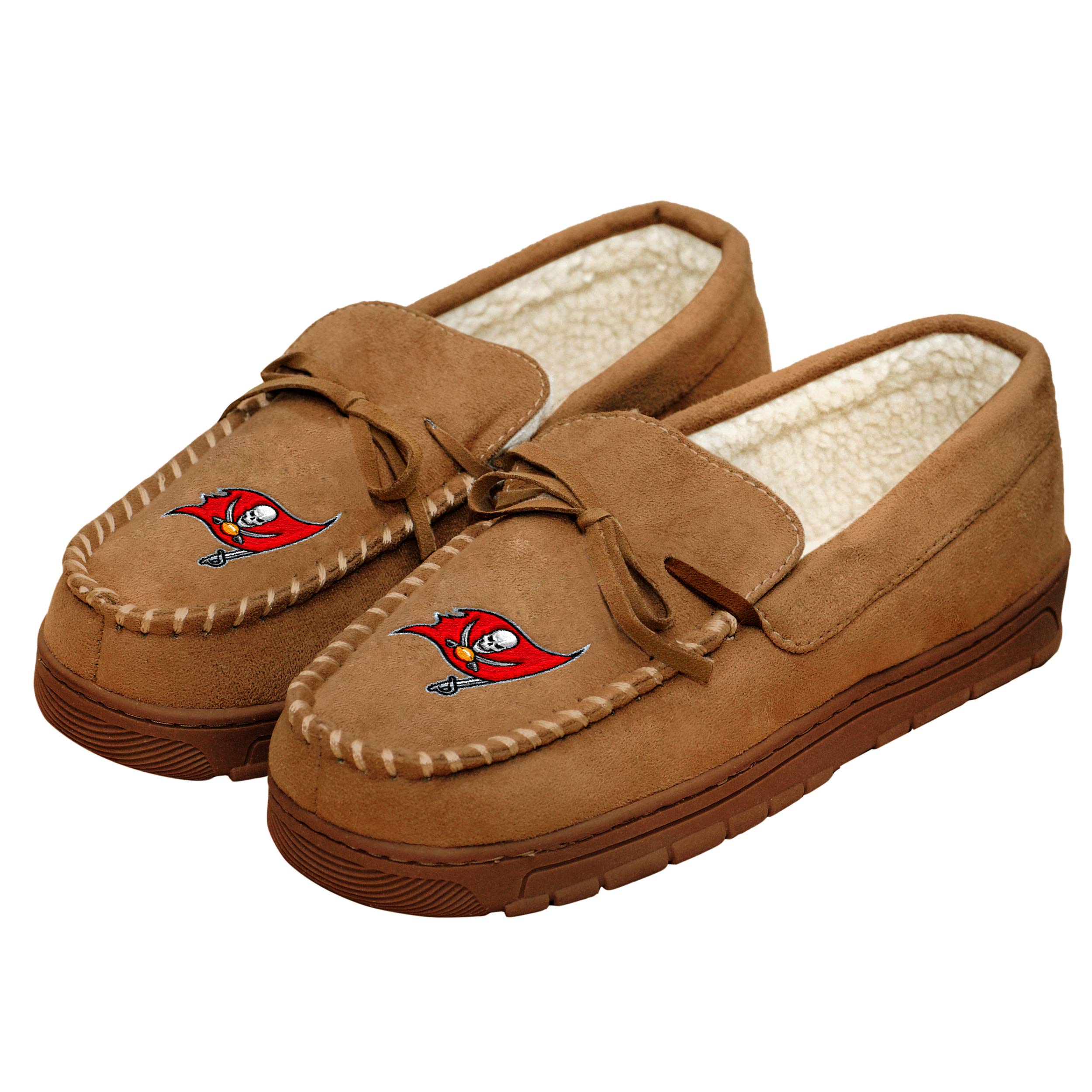 FOCO Tampa Bay Buccaneers NFL Mens Team Logo Moccasin Slippers - M Image