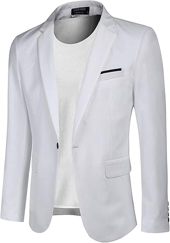 mens white casual jacket