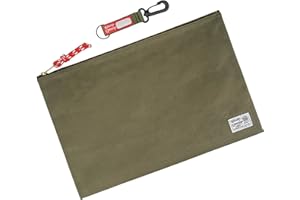 RE ROUGH ENOUGH Rough Enough Important Document Storage Bag File Folder Organizer Pouch with Zipper Waxed Canvas Water Repellent for Travel Office Legal Size Green