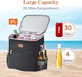 Lifewit 21L Soft Cooler Backpack 30 Cans with Hard Liner Black view 2