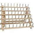 Threadart 60 Spool Cone Wood Thread Rack | Made of Hardwood, Sturdy, Freestanding or Wall Mount | For Sewing, Embroidery, Quilting, and Specialty Thread Storage