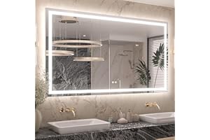 Keonjinn 36 x 60 Inch Bathroom Mirror with Lights, LED Vanity Mirror with Frontlit & Backlit, Stepless Dimmable 3-Color Tempe