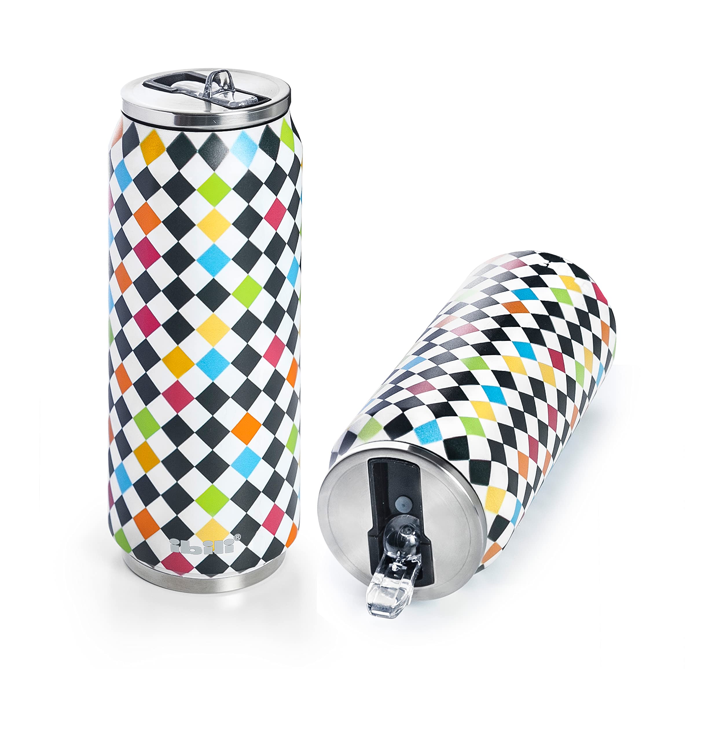 IBILI Thermo Tin, Harlequin, 500 ml, 18/10 Stainless Steel, Double Wall, Reusable