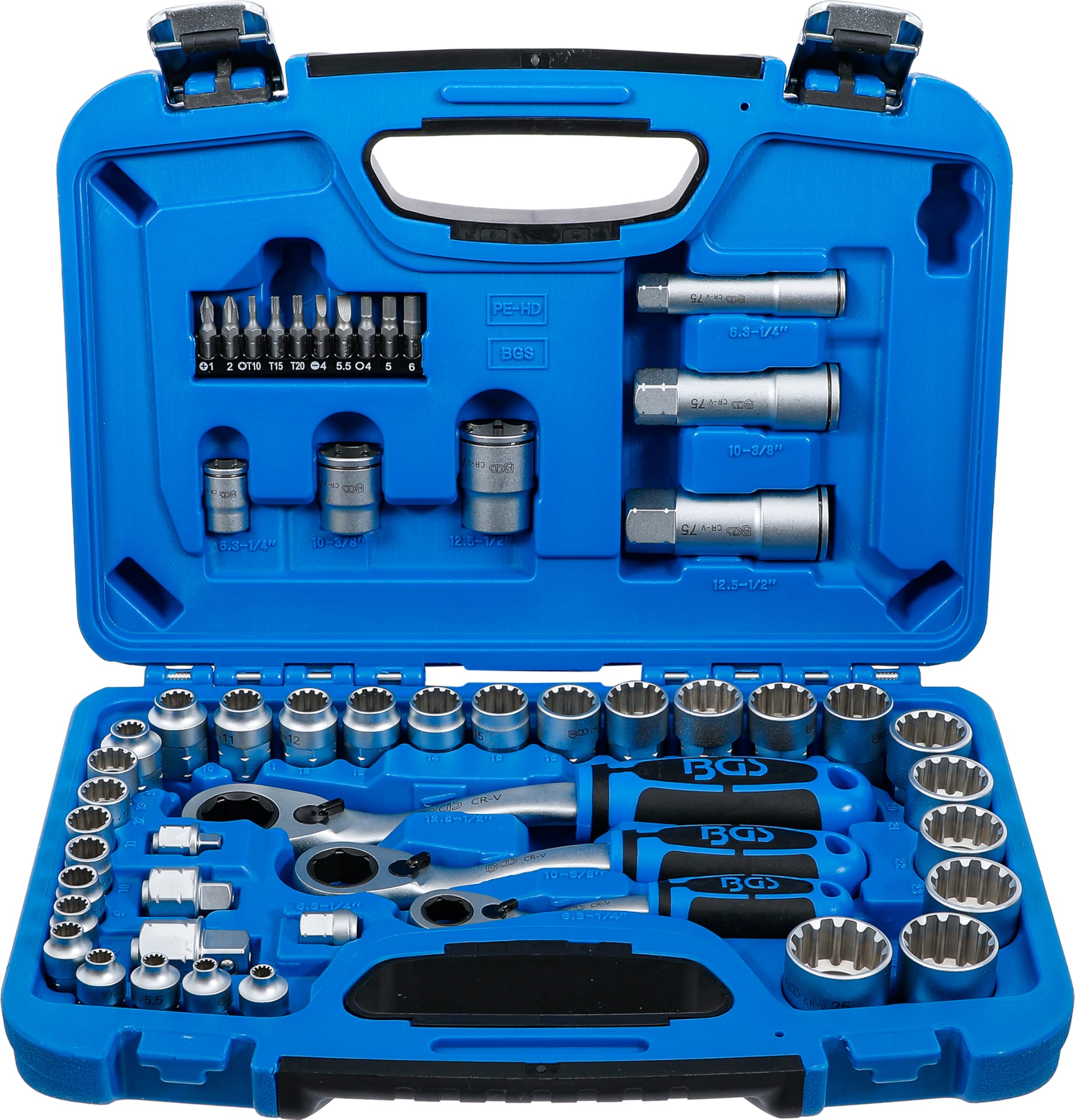 BGS 2181 | Go-Through Socket Set | Gear Lock | 4.5 - 25 mm | 52 pcs.