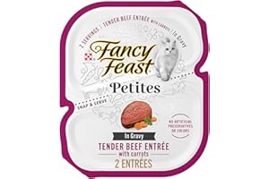 Purina Fancy Feast Petites Tender Beef Entree With Carrots in Gravy Gourmet Wet Cat Food - (Pack of 12) 2.8 oz. Tubs