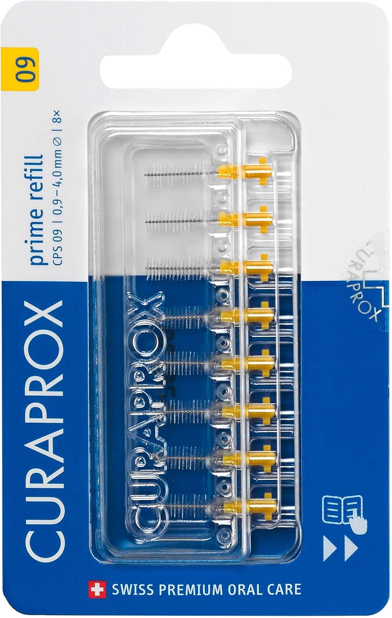 Curaprox CPS 09 Prime Interdental Brush Refills ISO Size 2 Yellow 8pc