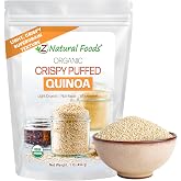 Z Natural Foods Organic Crispy Puffed Quinoa - Superfood, 1 lb | USDA Organic, Vegan, Gluten-Free, Single Ingredient, For Adu