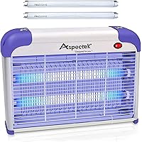 ASPECTEK 20W Indoor Bug Zapper, Powerful UV Bugs Lamp Attract Insects and 2800V Grid Kills Flying Insects,Includes 2 Replacem