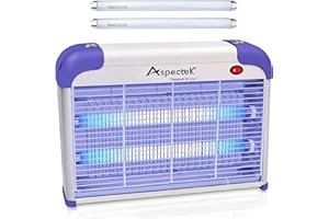 ASPECTEK 20W Indoor Bug Zapper, Powerful UV Bugs Lamp Attract Insects and 2800V Grid Kills Flying Insects,Includes 2 Replacem