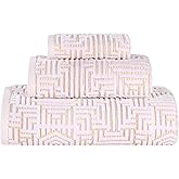 Superior Cotton 3-Piece Towel Set, Quick Dry, Bathroom Essentials, Shower, Spa, Luxury Plush Soft Absorbent Towels, Includes 1 Bath, 1 Hand, 1 Washcloth/Face Towel, Jasper Collection, Gold