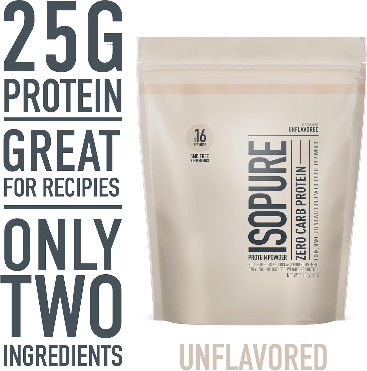 Isopure Zero Carb Unflavored 25g Protein 100 Whey Protein Isolate Keto Friendly Protein Powder No Added Colors Flavors Sweeteners Gmo Free 1 Pound Packaging May Vary Health Personal Care Amazon Com