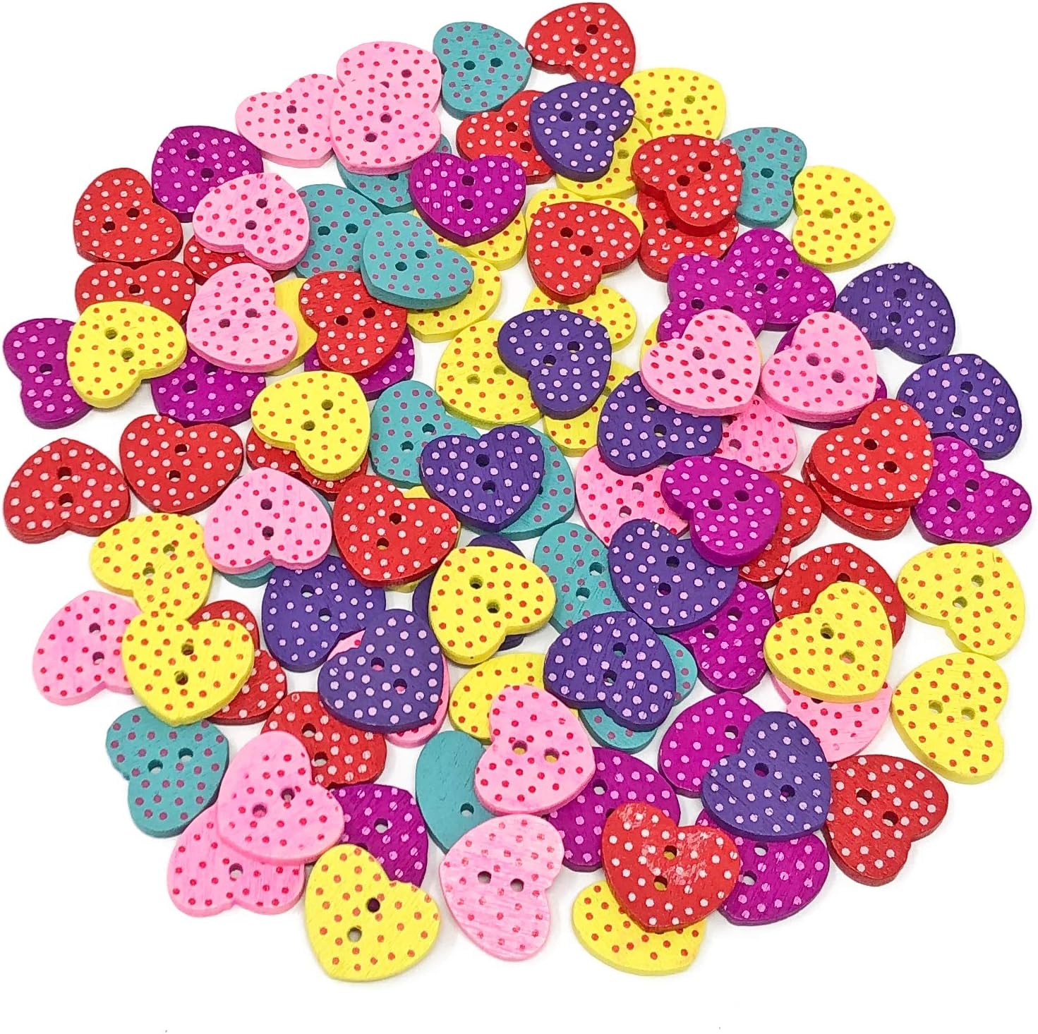 Wedding Touches 100 Mix Wooden Heart Buttons For Craft Cardmaking Embellishments