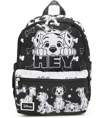101 Dalmatians Mini Backpack Set - 10” Canvas 101 Dalmatians Backpack with Front Pocket and Button | 101 Dalmatians Backpack Bundle