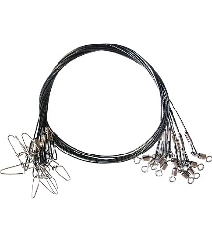 Amazon.com : VATEICO 20PCS Fishing Leader Line,150LB High Strength Saltwater Fishing Stainless Steel Leaders with Swivel Snaps Connect Tackle Lure Rig and Hooks 19.7inch Black : Sports & Outdoors Amazon.com : VATEICO 20PCS Fishing Leader Line,150LB High Strength Saltwater Fishing Stainless Steel Leaders with Swivel Snaps Connect Tackle Lure Rig and Hooks 19.7inch Black : Sports & Outdoors
