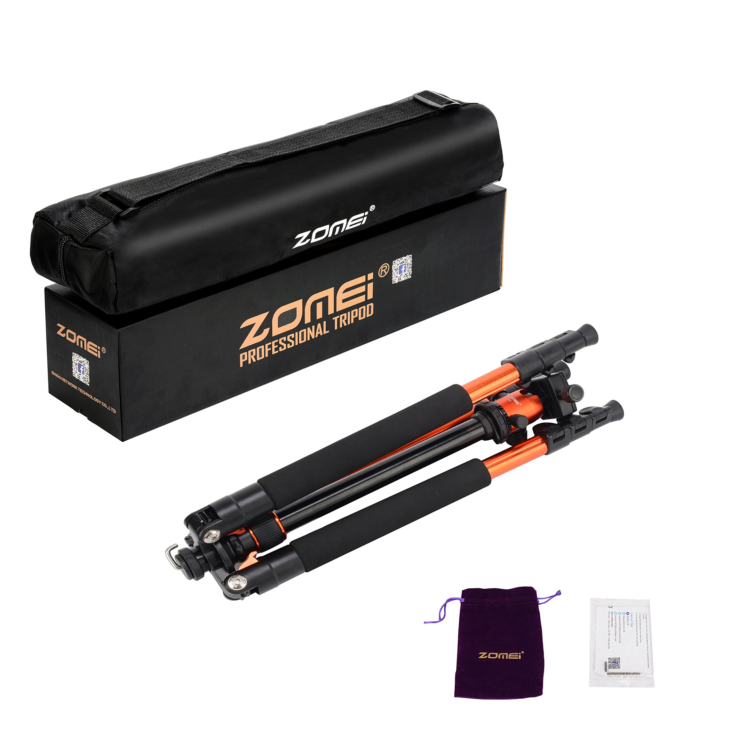 ZOMEi Q555 Lightweight Alluminum Alloy Camera Tripod with 360 Degree Ball Head + 1/4\