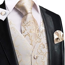 Hi-Tie Mens Suit Vest Bowtie Set Ties for Men V
