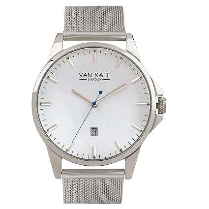 VF1954 Mesh Strap Analog Silver Stainless Steel Strap Mens Watch