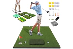 Upgrade Multi-Function Golf Hitting Mat – MyVoice 5x4ft Thickened Mat with Interchangeable Turf, Durable Non-Slip Base for Indoor & Outdoor Practice, Ideal for Golfers of All Levels