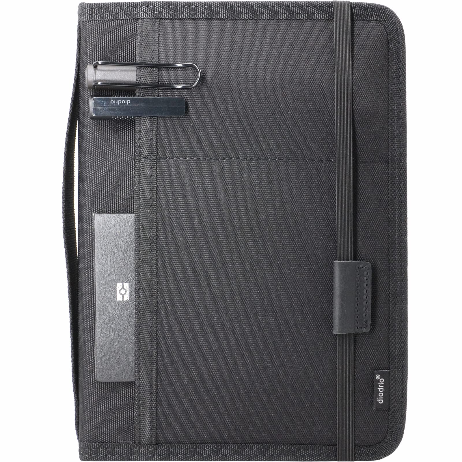 diodrio Journal Notebook Cover for Travel 5 x 8.25 A5 Moleskine LEUCHTTURM Journals Notebooks Planners Legal Pads with Pen Pouch, Water Resistant, Elastic Band, Inner Pockets, Card Slots. Black