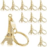 Inbagi 120 Pcs Eiffel Tower Keychain Retro French Paris Souvenir Bulk, Gold | Paris Eiffel Tower Keyring, Eiffel Tower Keychain for Home Jewelry Table Decor Gifts