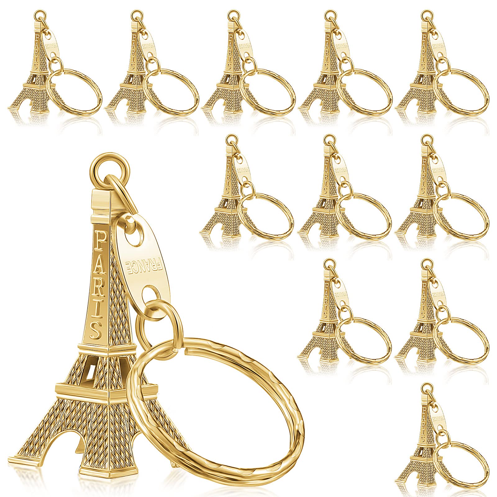 Photo 1 of 120 Pcs Eiffel Tower Keychain Retro French Souvenirs Paris Eiffel Tower Keyring for Home Jewelry Table Decor Gifts (Gold)