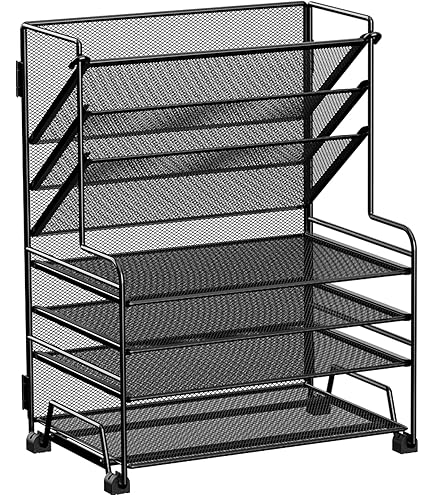 Nbox Zero 5 Sectons Desktop Nclned Fle Organzer - Black - View #4