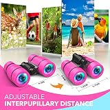 HappyKidsClub Kids Binoculars for Girls 3-9 Educational Gift Pink 4x view 6