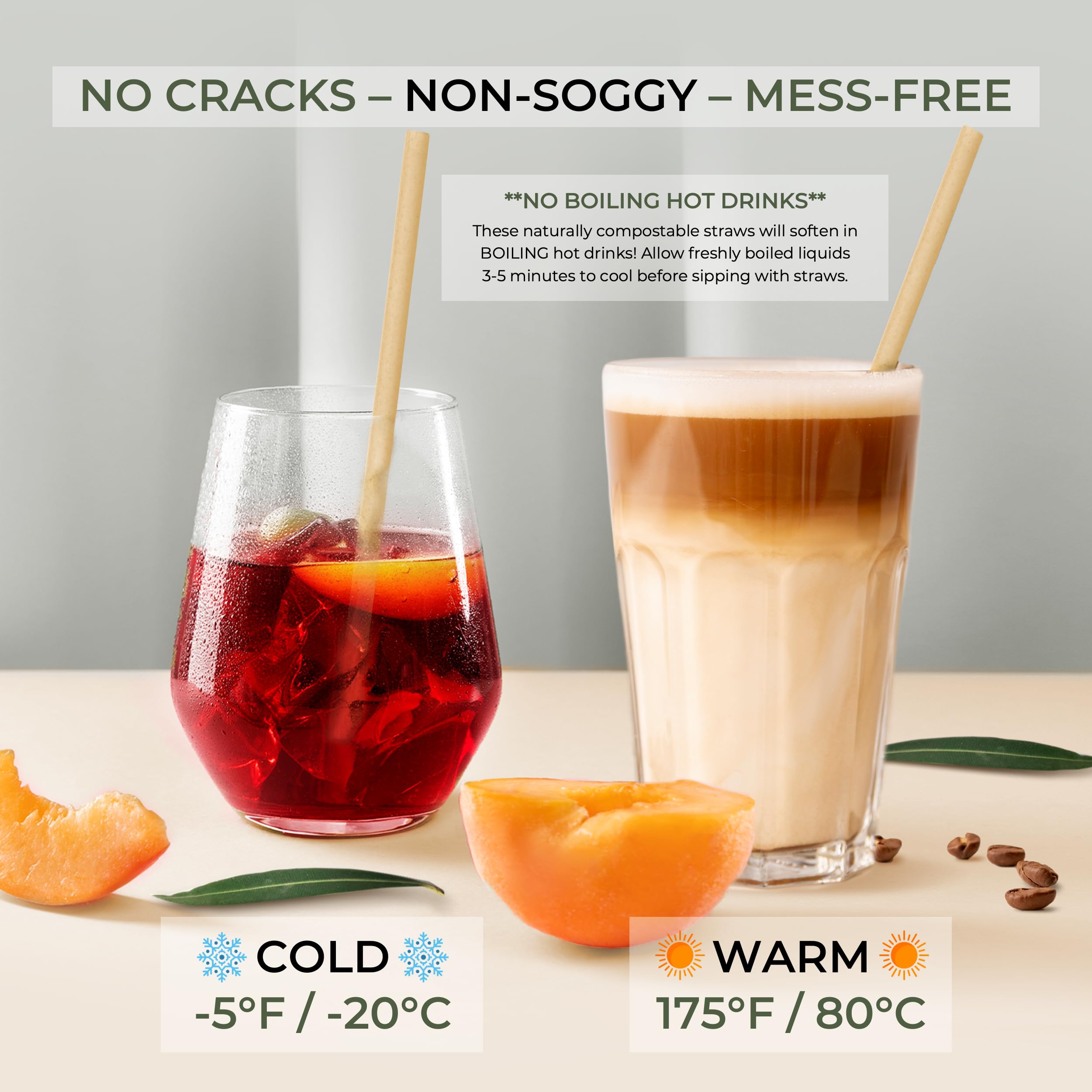 EcoPreps Biodegradable Sugarcane Straws | 150 Count, 100% Compostable, Plastic-Free, & Eco-Friendly Drinking Straw | 7.8'' Sugar Fiber Disposable Straws, Smoothie Straw for Home, Restaurant, Parties - Image 3