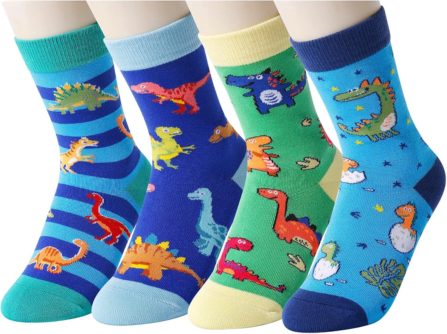 HAPPYPOP Boys Crew Socks Novelty Crazy Shark Animal Space Sports Food Socks for Kids Gift Box: Clothing
