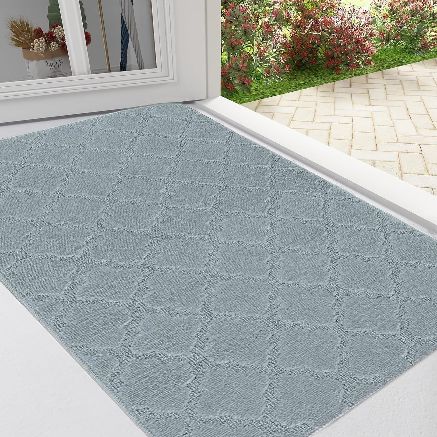 GULLAMBO Soft Absorbent Door Mat 80 x 50cm Washable Quick Dry Large Door Mats Indoor - Non Slip Mats for Front & Back Door, Indoor Floor Mats, Entrance Rugs and Runners For Bedroom, Kitchen, Bathroom — image 1