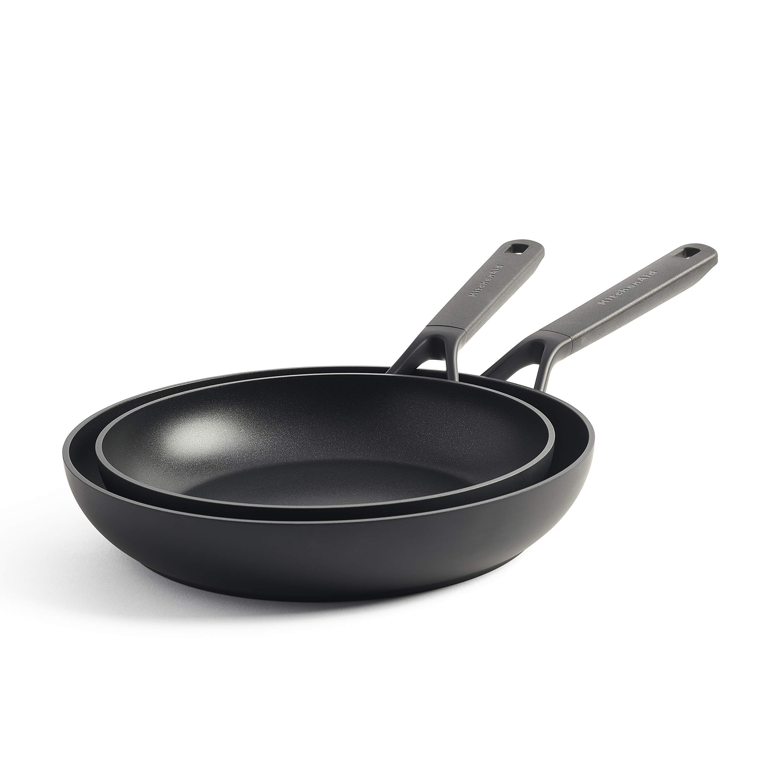 KitchenAid Classic Forged 3-Layer German Engineered Non-Stick 2-Piece Frying Pan Skillet Set, 24 cm and 28 cm, Induction, Oven Safe, Black