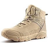 FREE SOLDIER Men's Waterproof Tactical Work Boots Lightweight Comfortable Combat Hiking Boots