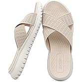 ziitop Slides Sandals For Women Breathable Mesh Sports Athletic Casual Slippers Sandals Lightweight Non Slip With Arch Support