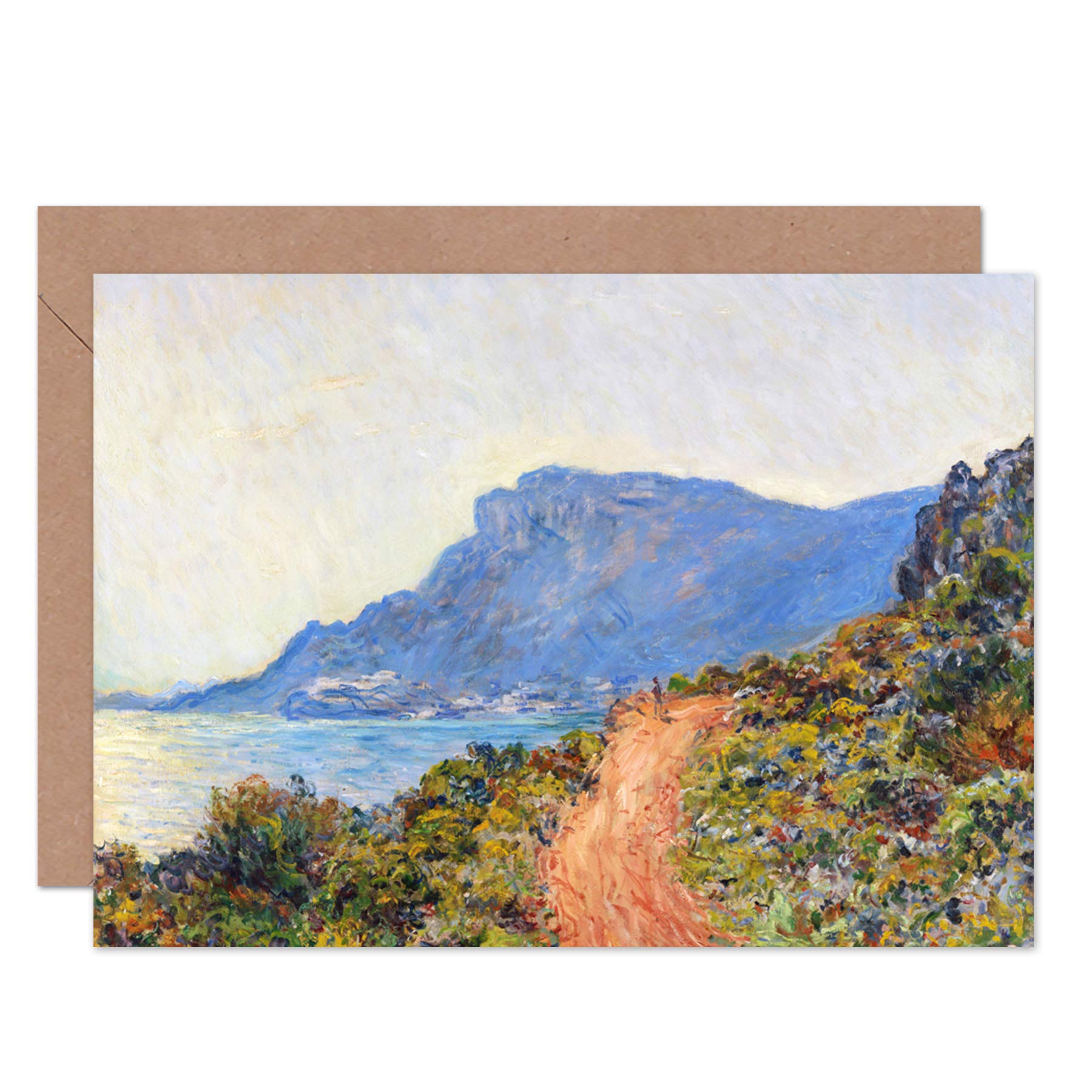 Artery8 Claude Monet La Corniche Near Monaco Painting Fine Art Greeting Card Plus Envelope Blank Inside