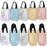 Sweetude 40 Pcs Christian Gift Bag Bulk, Reusable Non Woven Church Welcome Totes with Handles, Medium Floral Bible Verse Bags for Holiday, Easter, Sunday School, Religious Event Gifts (Mild Colors)