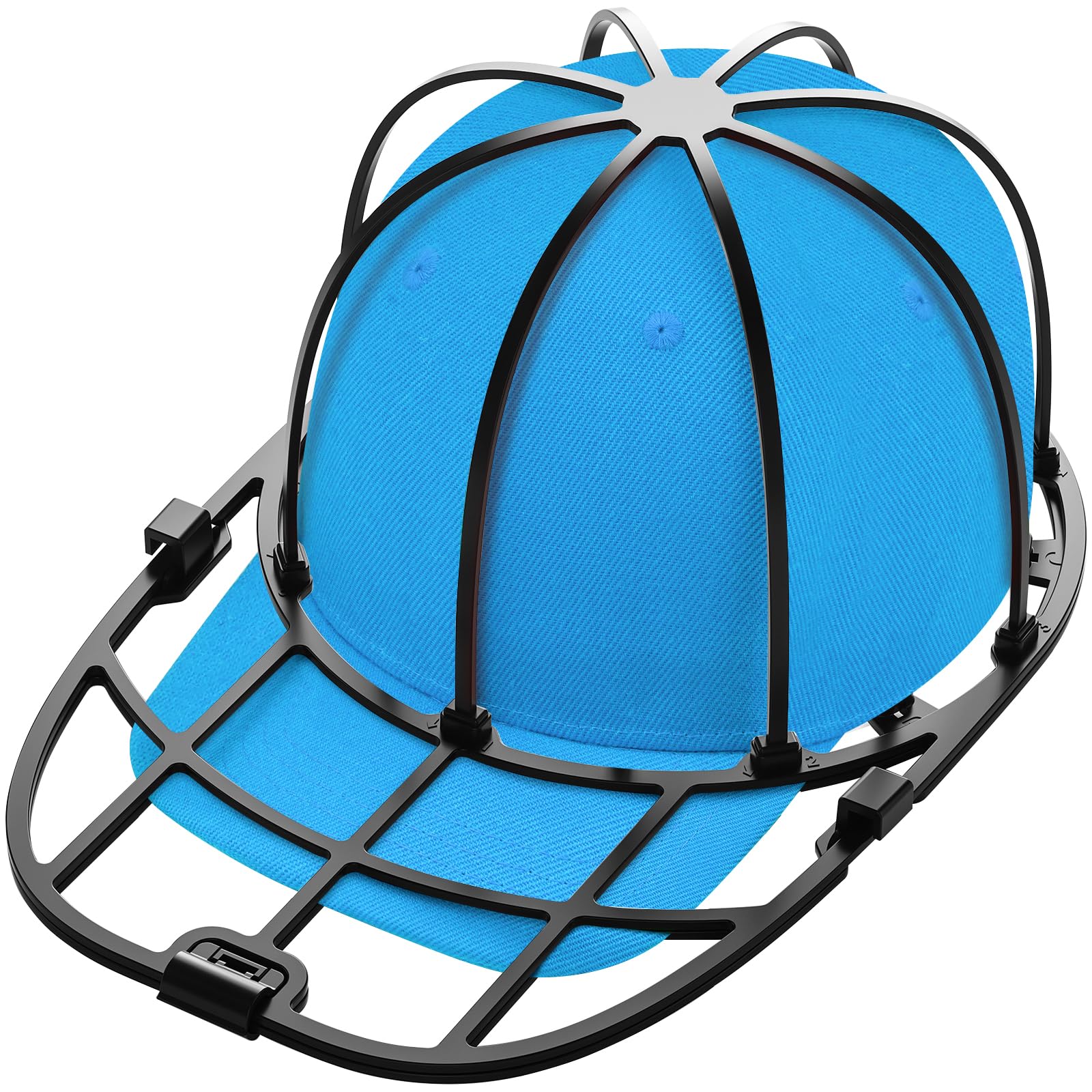Coopache Hat Washer for Baseball Caps, Cap Washer Cage Frame Washing, Hat Shapers Cleaning Protector Racks for Adult and Child's Ball Cap (Black)