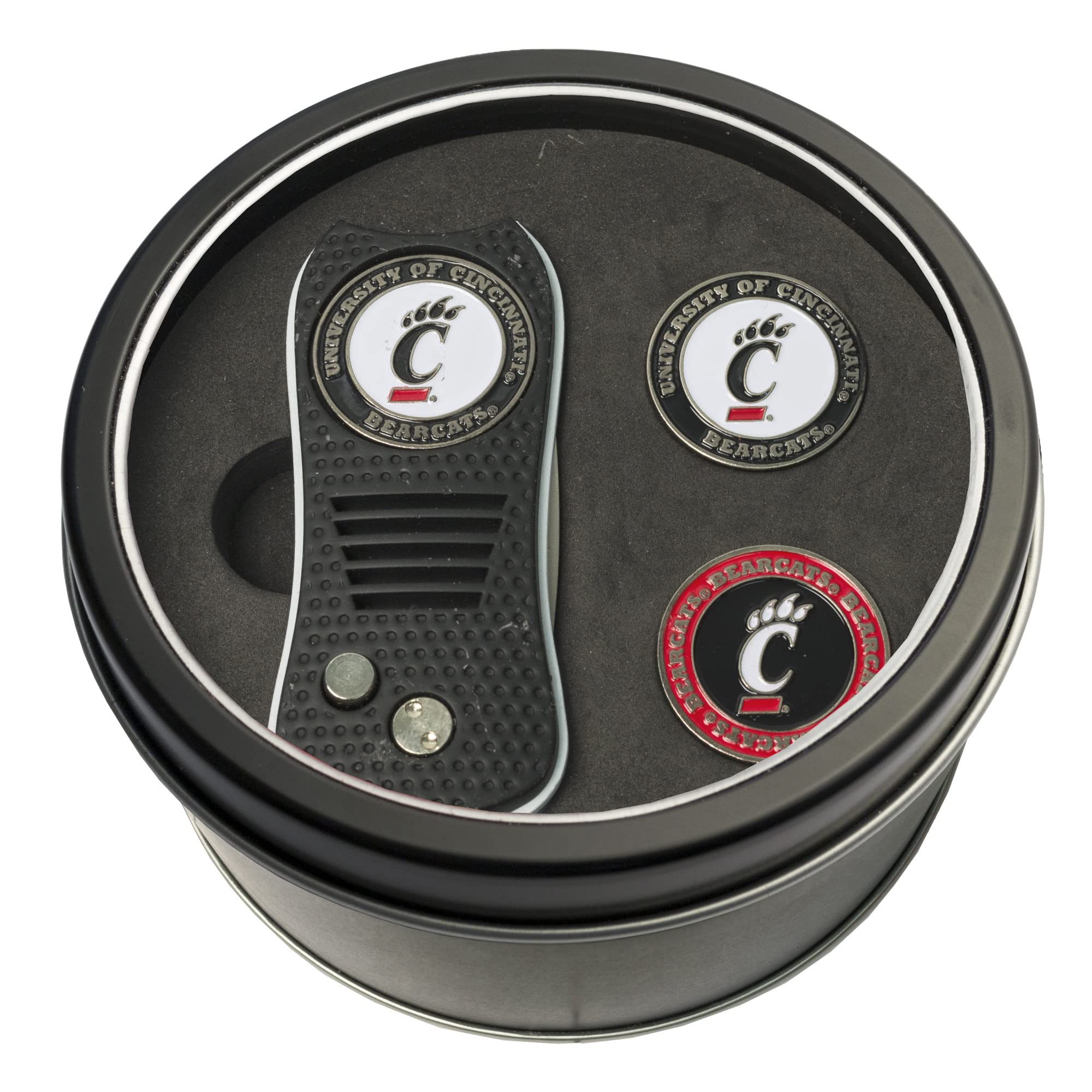 Team Golf NCAA Cincinnati Bearcats Tin Gift Set with Switchfix Divot Tool and 2 Ball Markers
