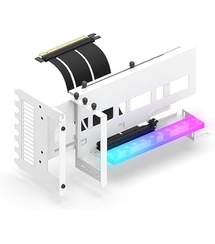 CableMod Vertical PCI-e Bracket Kit - Black, PCI-e 4.0 Riser, HDMI & DisplayPort Adapters Included
