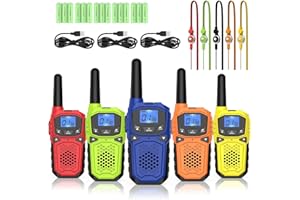 Walkie Talkies for Adults- WokTok Long Range Two Way Radio for Camping Hiking Hand Held Hiking Accessories Camping Gear Xmas Birthday Gift for Kids,SOS Siren,NOAA Weather Alert,5 Radios