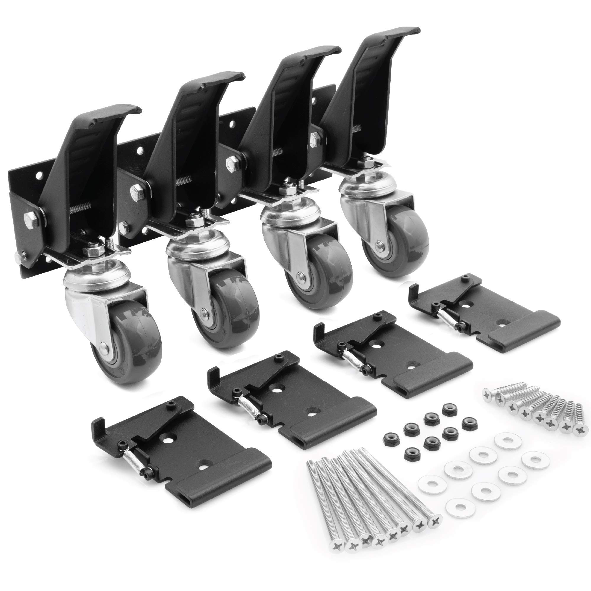 Workbench Caster kit 4 Heavy Duty Retractable Casters with 4 Spring