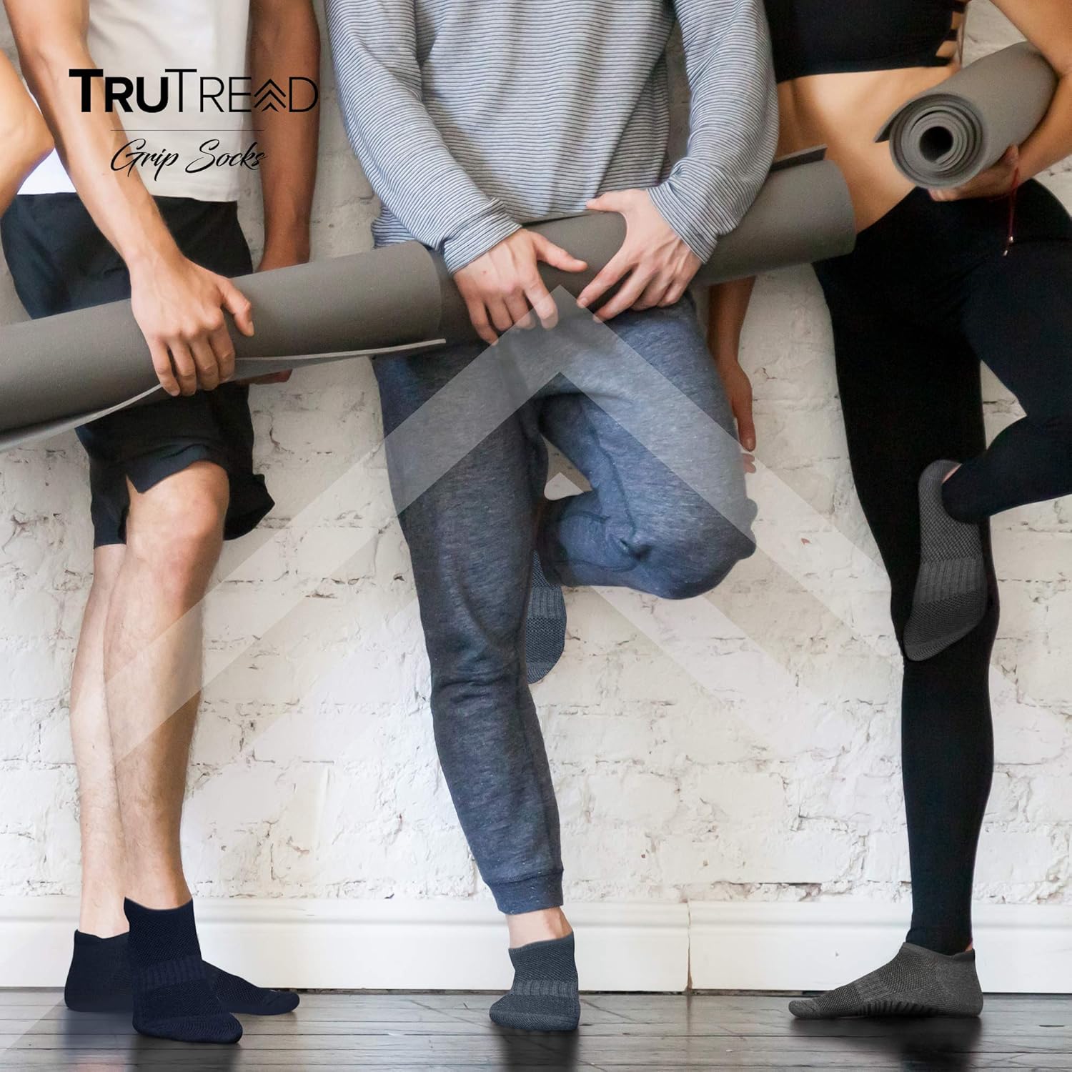 TruTread Non Slip Grip Yoga Socks for Women & Men - Non Skid Hospital, Yoga, Barre, Pilates, 6 Pairs: Clothing