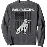 Mack Trucks Mack the Bulldog Logo with American Flag Trucker Sweatshirt