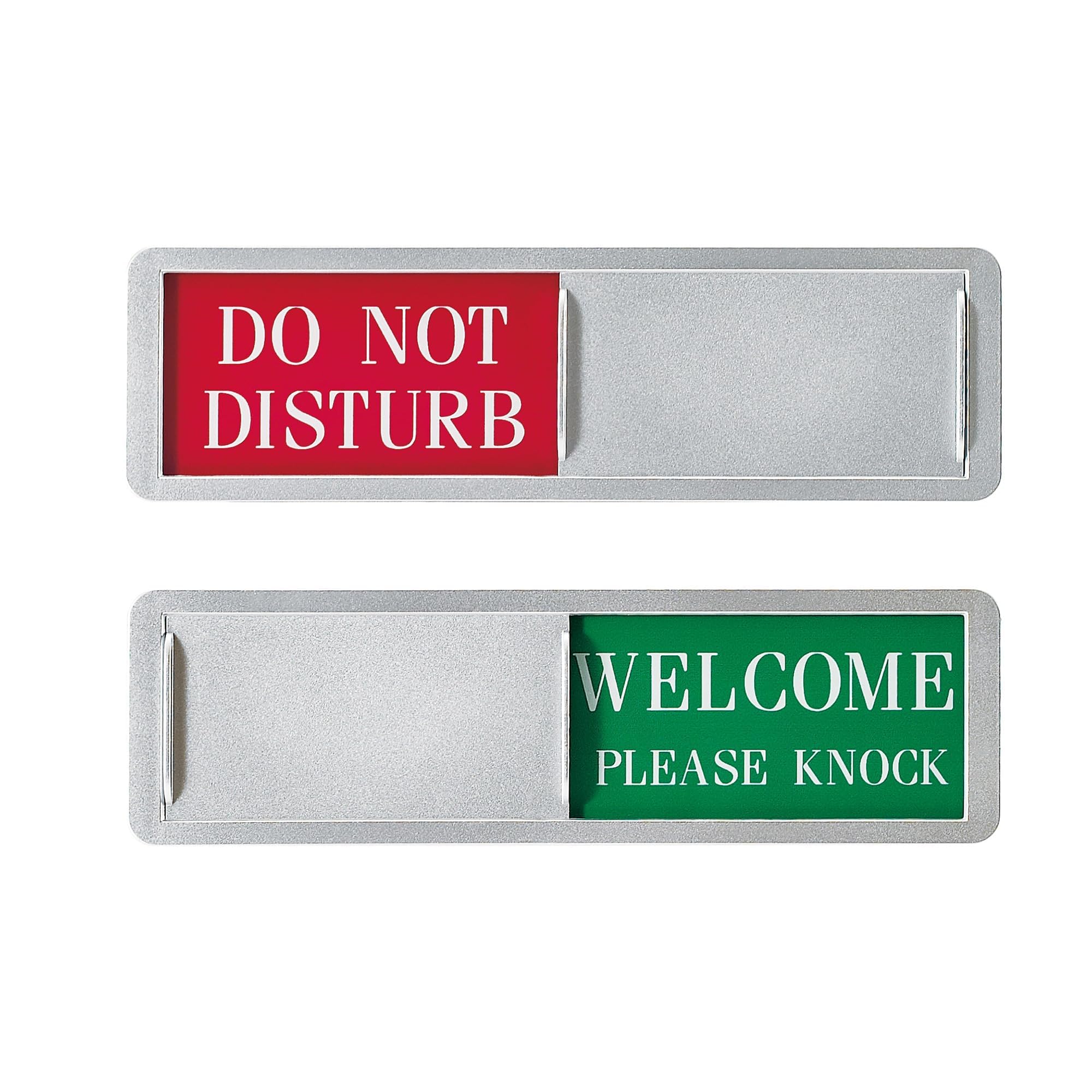 Ziranee Privacy Sign,DO NOT DISTURB/WELCOME PLEASE KNOCK Sliding Door Sign for Home Office Restroom Conference 7 x 2 inches